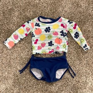 Ruffle Butt fruit two piece swim suit